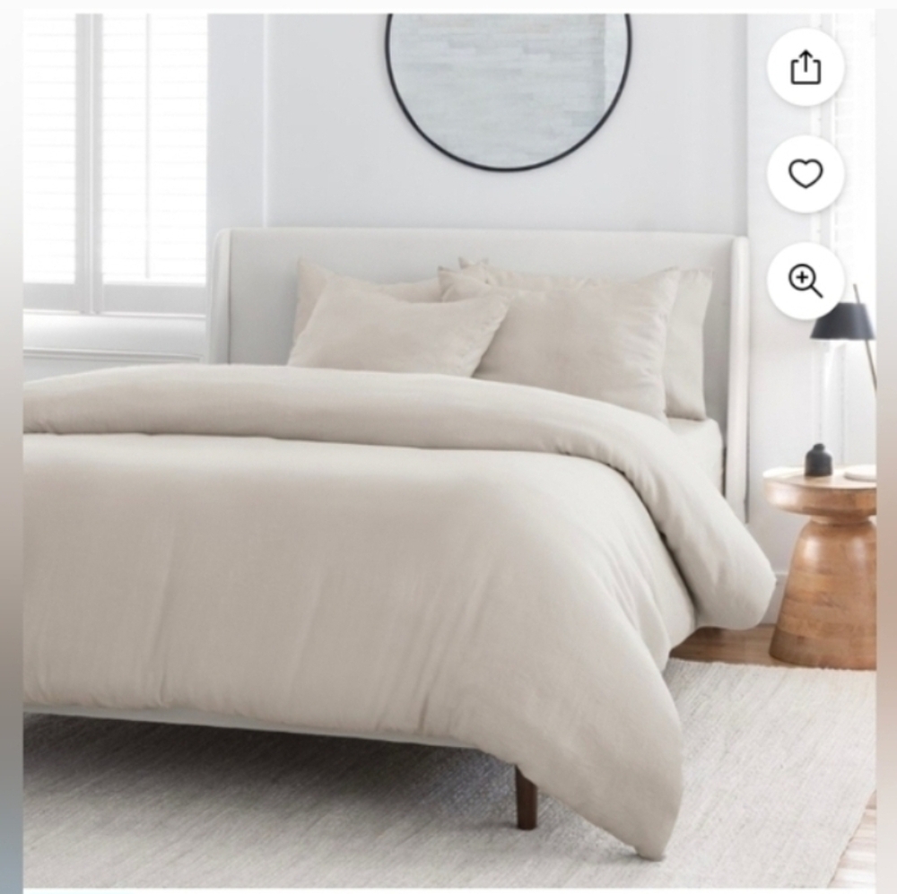 WelHome 3-Piece Relax Duvet Set Linen & Cotton OatmealFiber Content